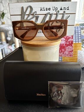 MaxMara Women’s Brown Tortoise Frame Sunglasses with Brown Lenses